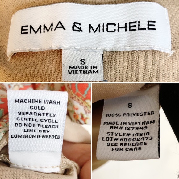 EMMA & MICHELE Boho Orange White Dress Size Small - Picture 16 of 16